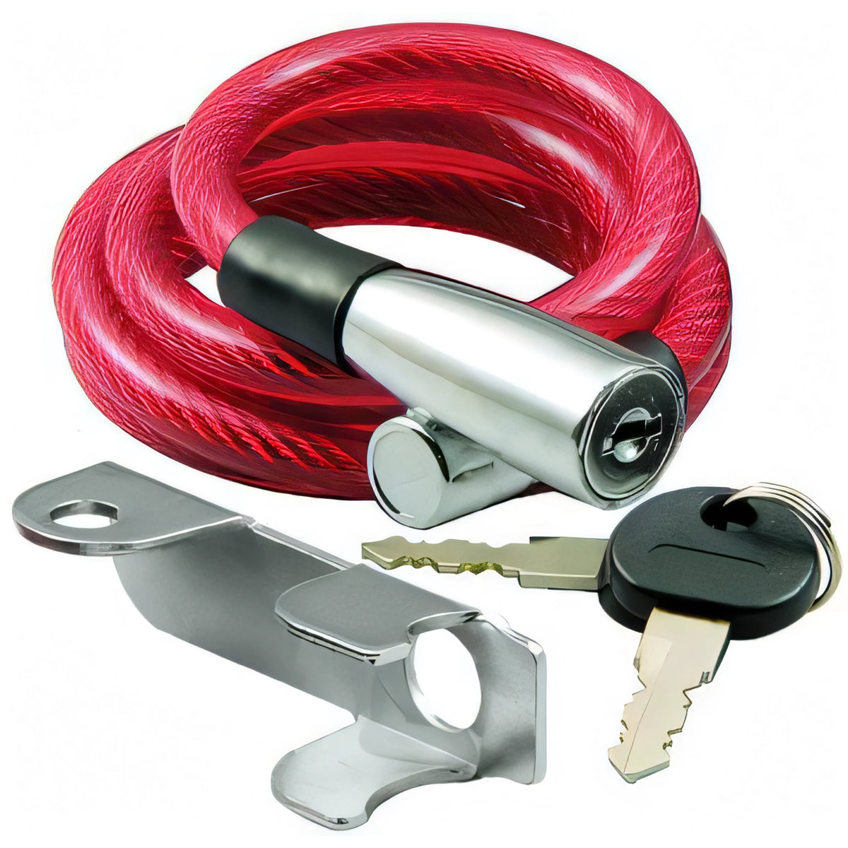 Lucchetto per bici Vigor a fune spirale con chiusura a chiave, 100 cm
