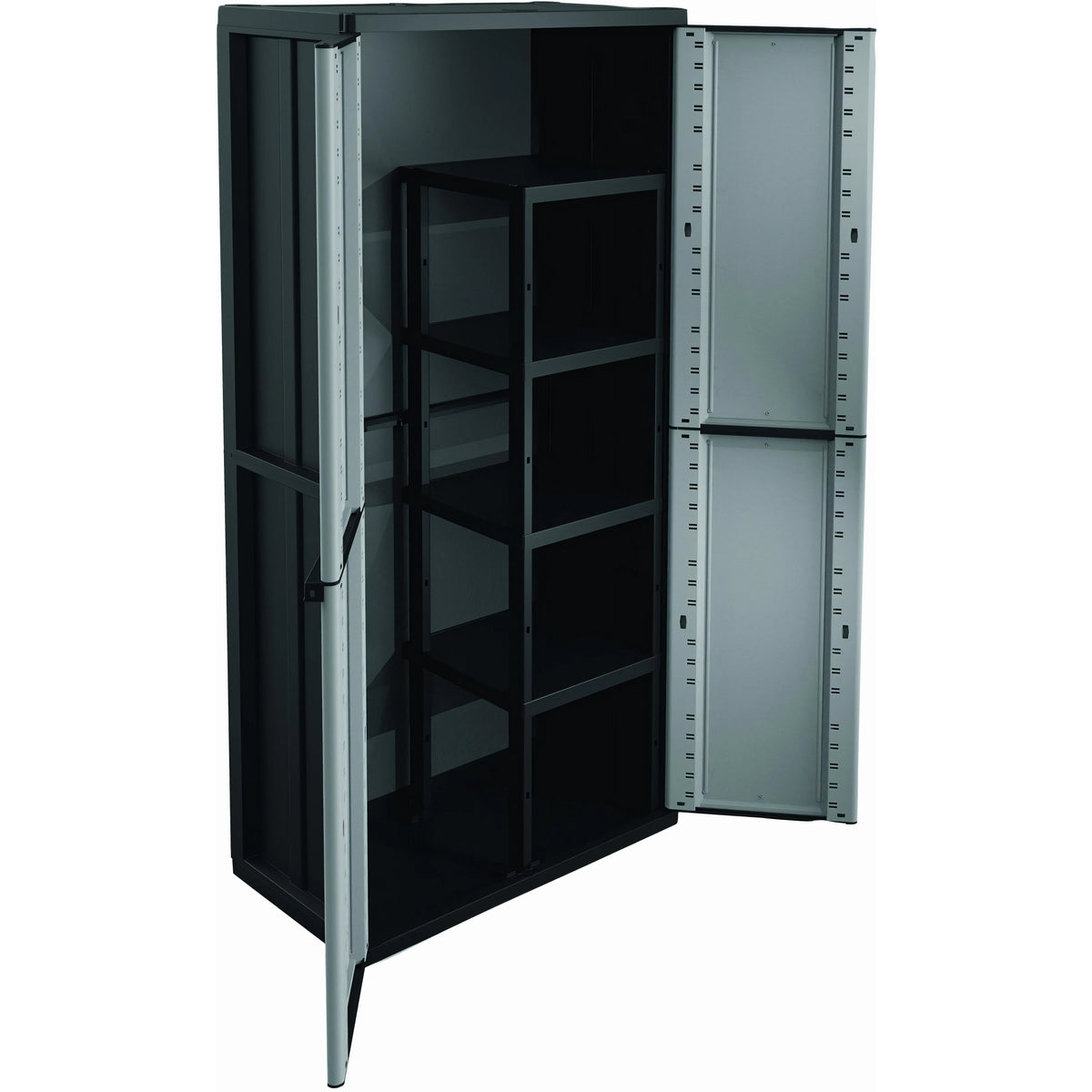 Armadio Terry Jline in polipropilene grigio, modello 368 Portascope 68x37x163 cm
