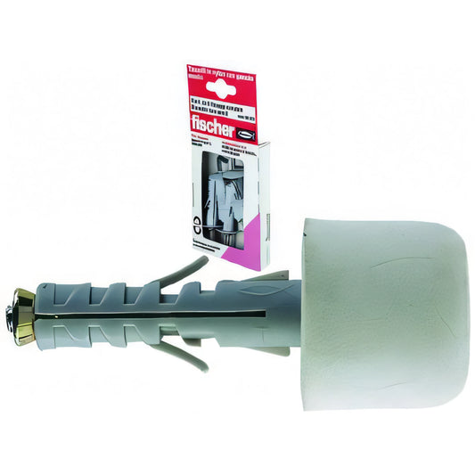 Tasselli in nylon Fischer SB-K con paracolpo bianco per porta, blister 4 pezzi