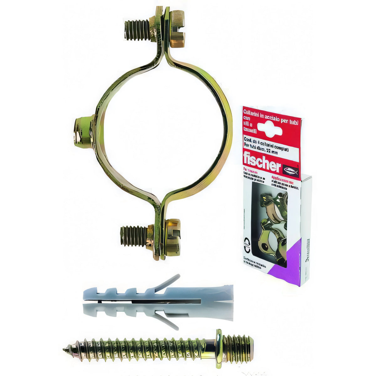 Collarino in acciaio Fischer SDV-K per tubi, blister 4 pezzi