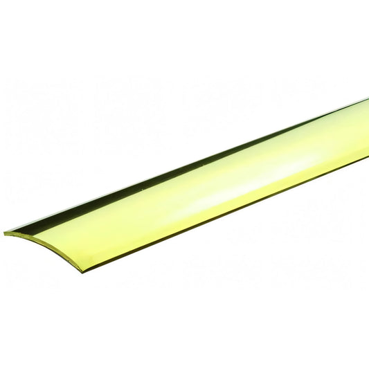Passatoia adesiva stondata in ottone lucido, altezza 3,8 mm, larghezza 32 mm
