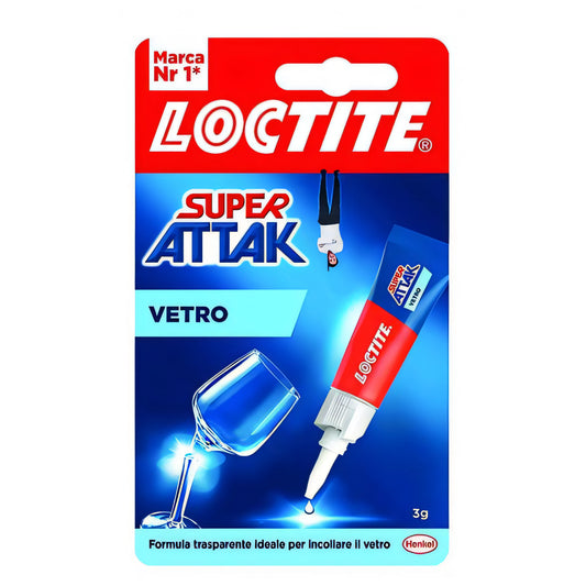 Colla istantanea Loctite Attak Super Vetro, tubetto 3 g