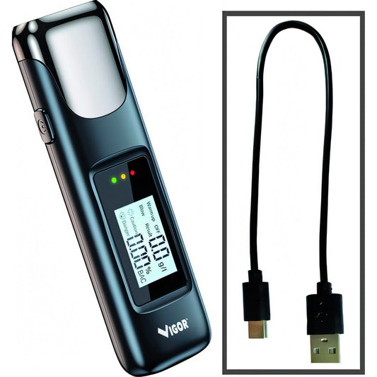 Etilometro Vigor portatile ricaricabile con display LCD