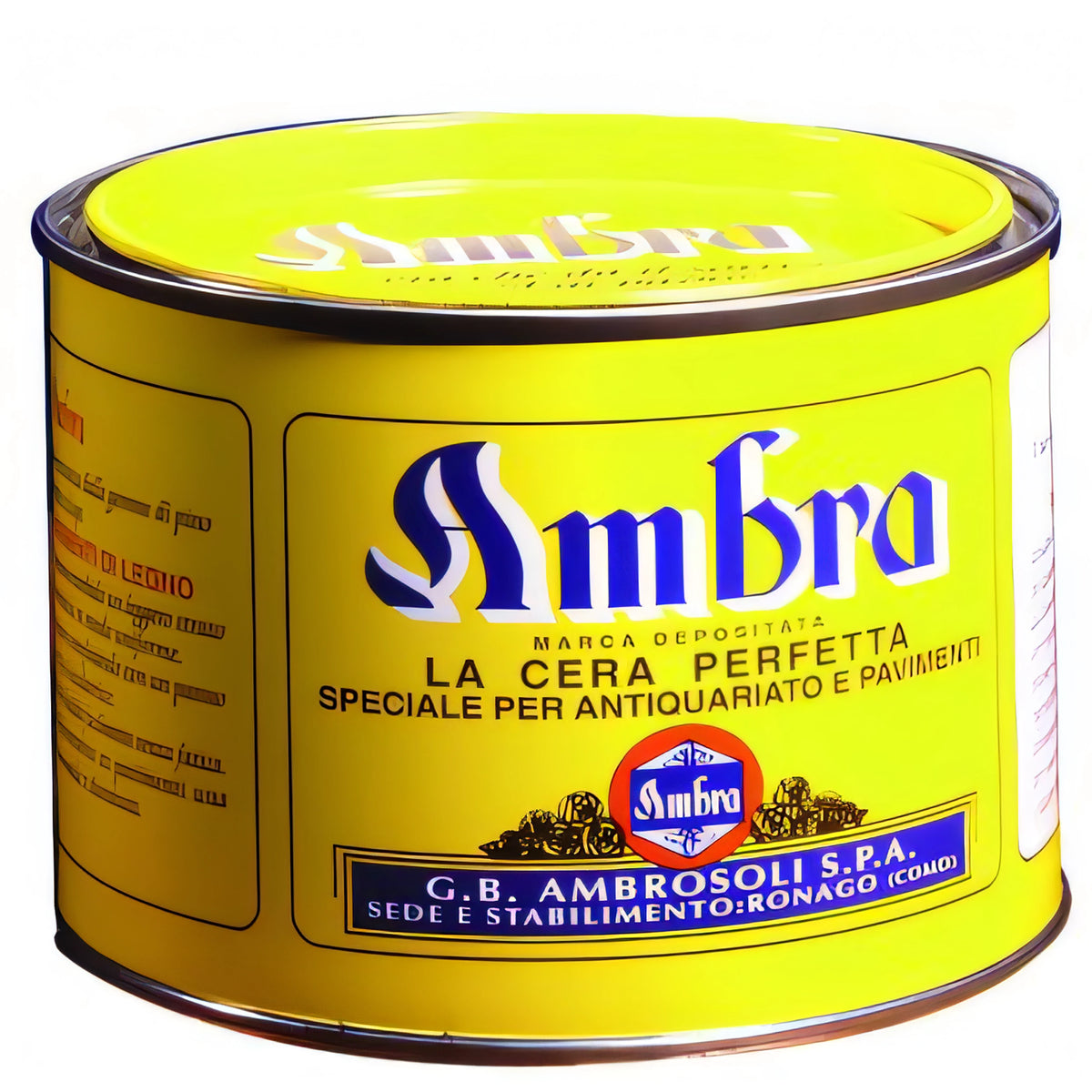 Cera Ambrosoli solida per legno, gialla, 0,5 litri