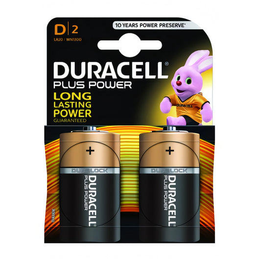 Pile Duracell Plus Power torcia D, blister da 2