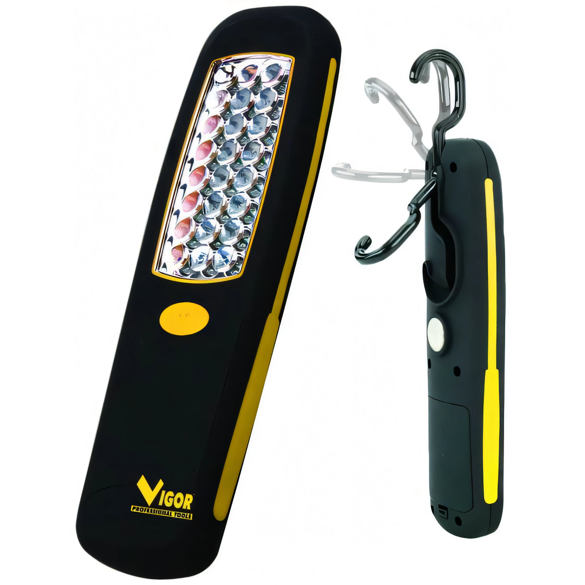 Torcia Vigor LED magnetica Work con gancio, 24 led
