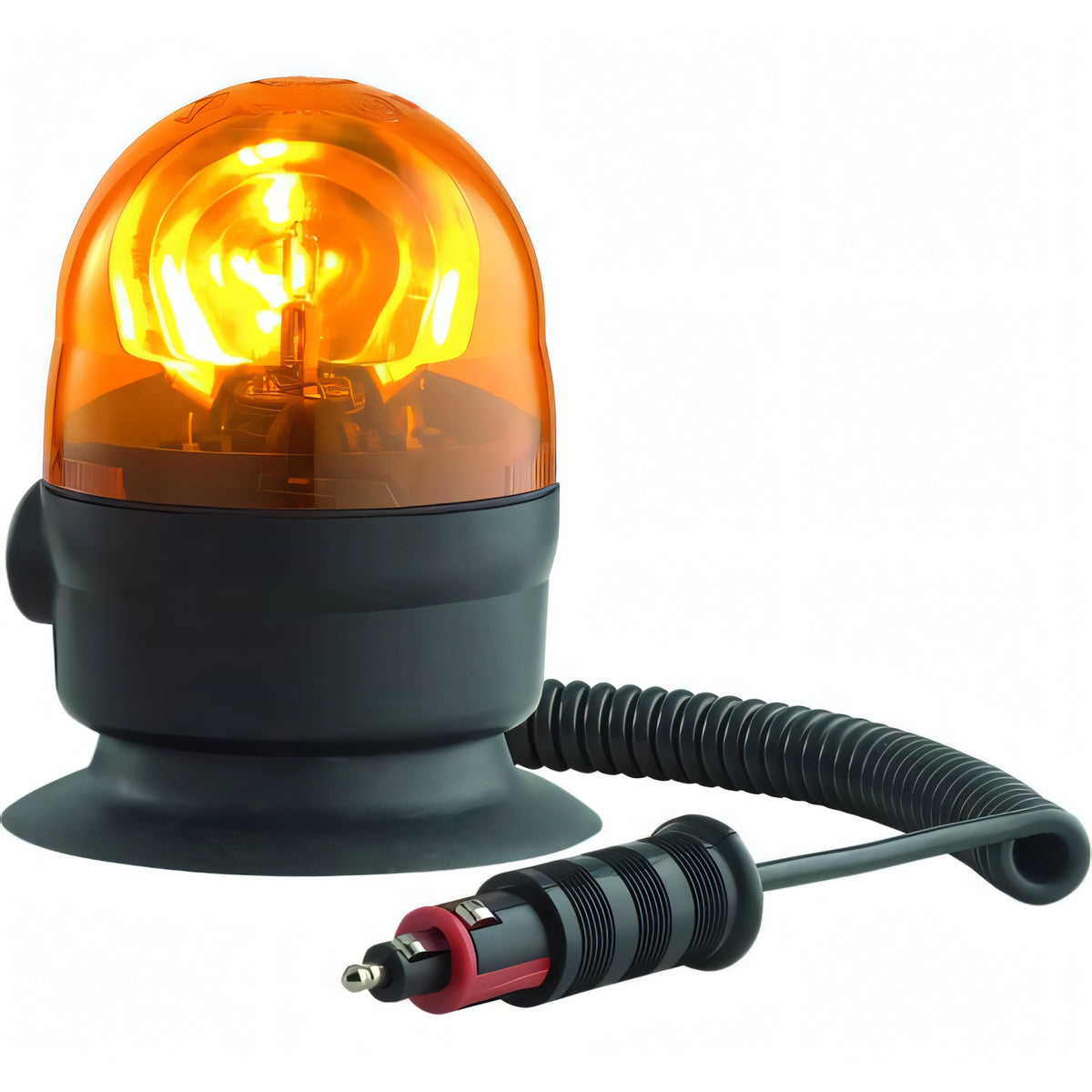 Lampeggiante rotante omologato Microboule 1MV con base magnetica e ventosa, 12V