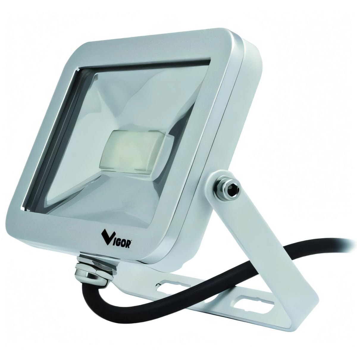 Proiettore LED Vigor Slim Big in alluminio con staffa, luce naturale, 10 W
