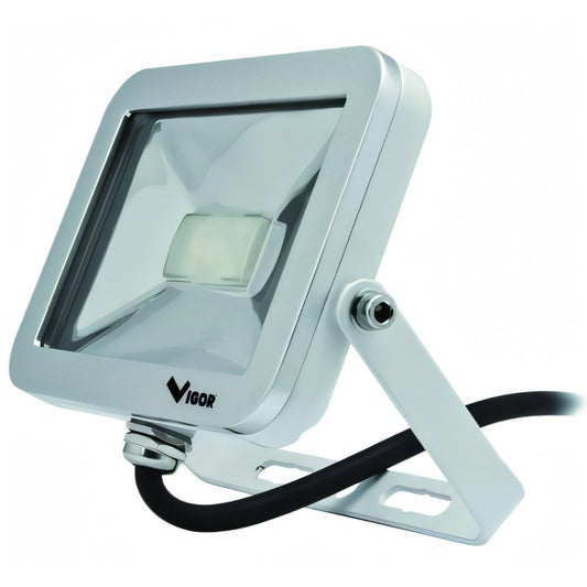 Proiettore LED Vigor Slim Big in alluminio con staffa, luce naturale, 10 W