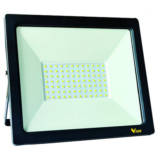 Proiettore LED Vigor Lumy-75 nero con staffa, luce naturale, 75 W