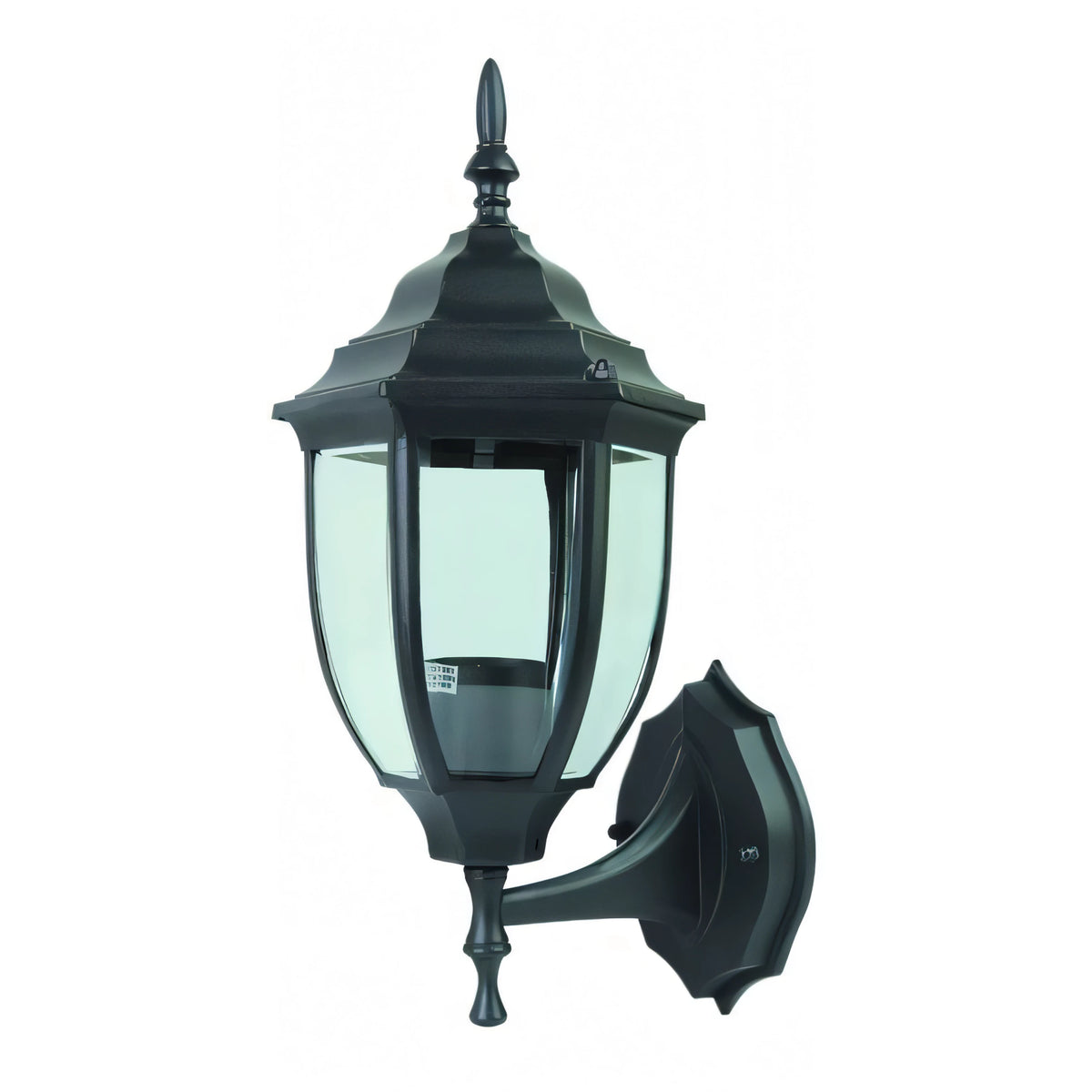 Applique da parete Blinky Light-39 in alluminio nero con vetro liscio, h. 39 cm