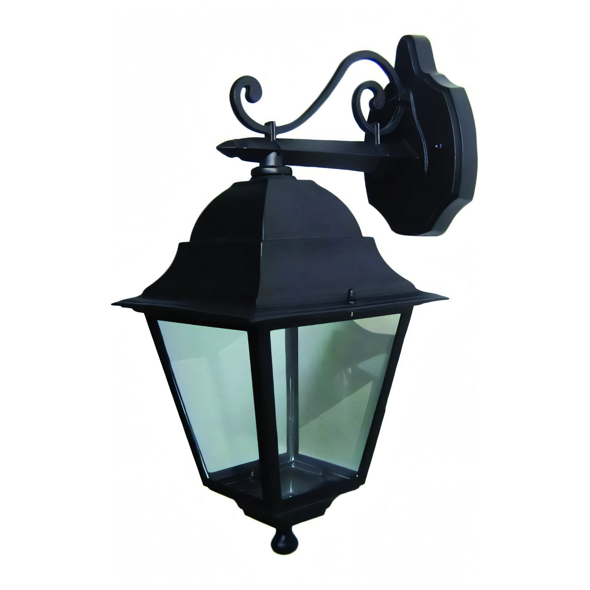Lanterna Vigor Cefalù da parete per esterni, alluminio nero, H 48 cm