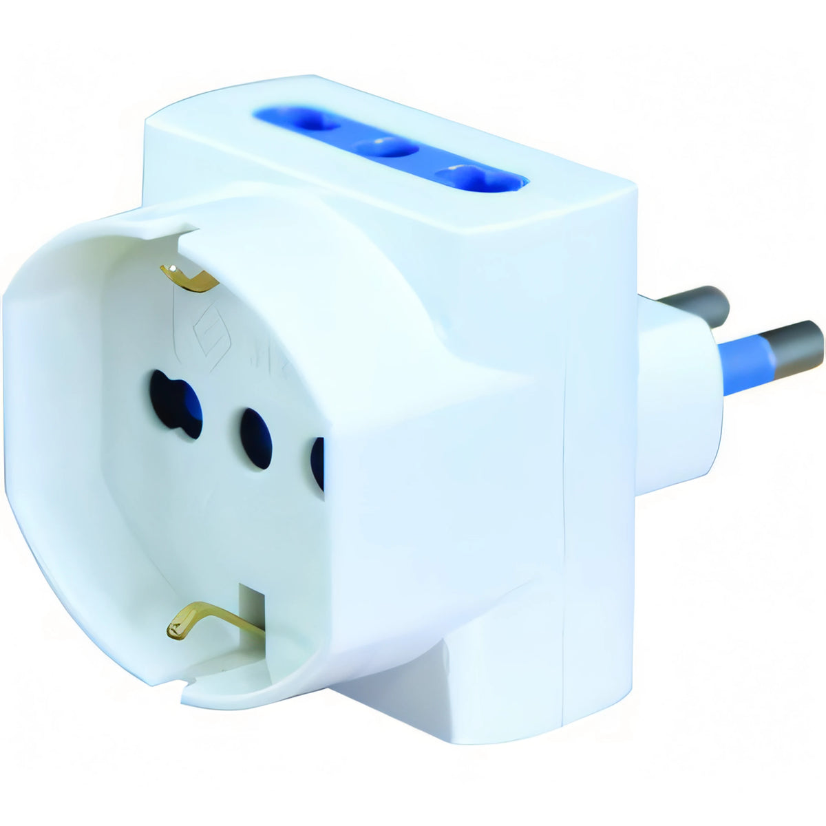 Adattatore Vigor triplo con schuko e spina 16A