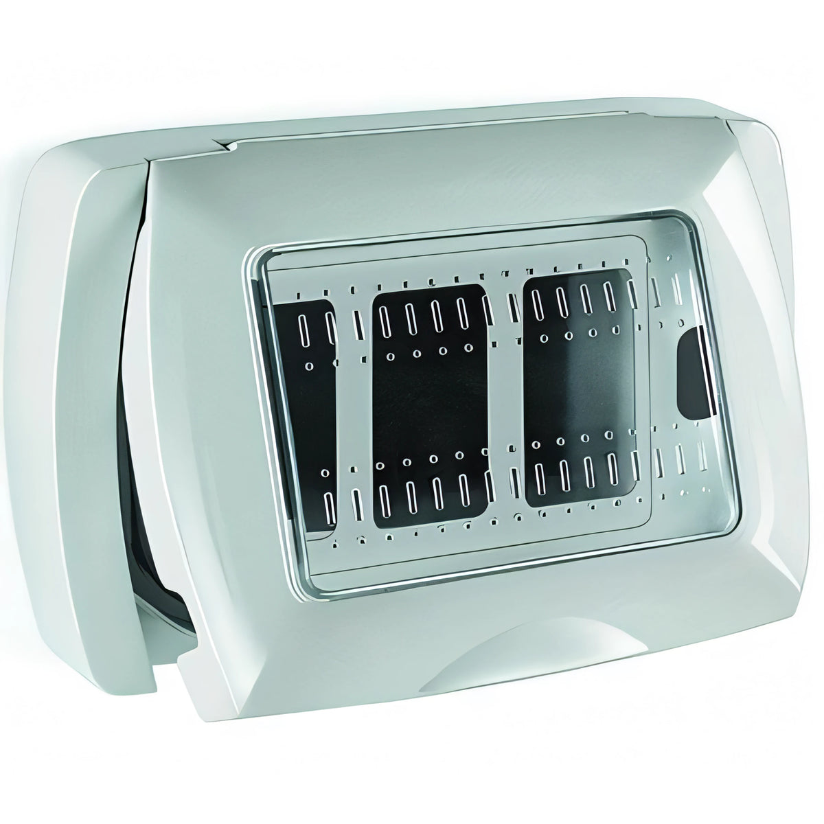 Placca PVC autoportante serie Magic per portafrutti, 3 posti, IP55