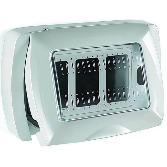 Placca PVC autoportante serie Magic per portafrutti, 3 posti, IP55
