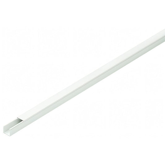 Canalina passacavi in PVC bianca con coperchio, 15x17 mm, 2 m