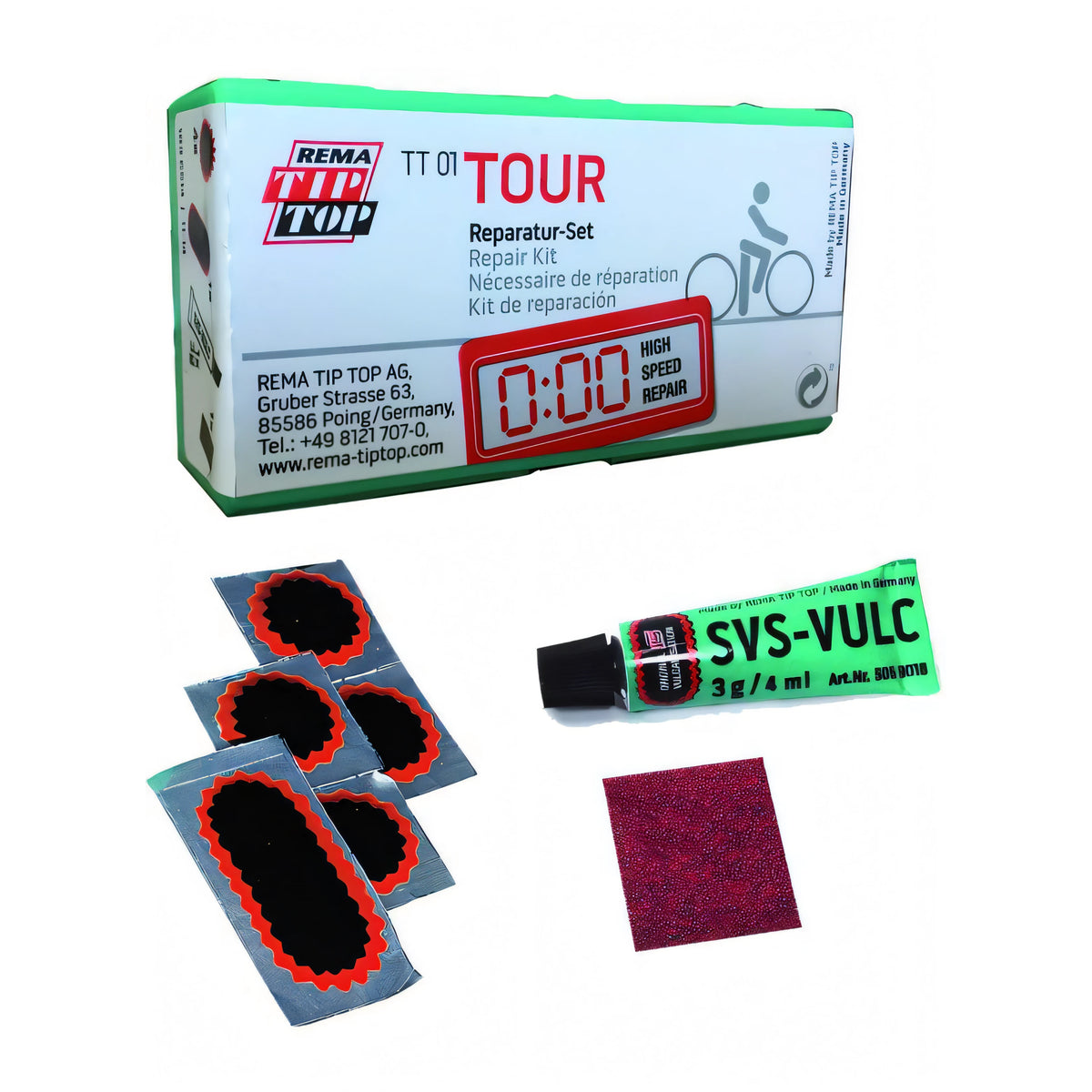 Kit riparazione forature Tip Top TT-Bike 01 Tour Base, 7 pezzi