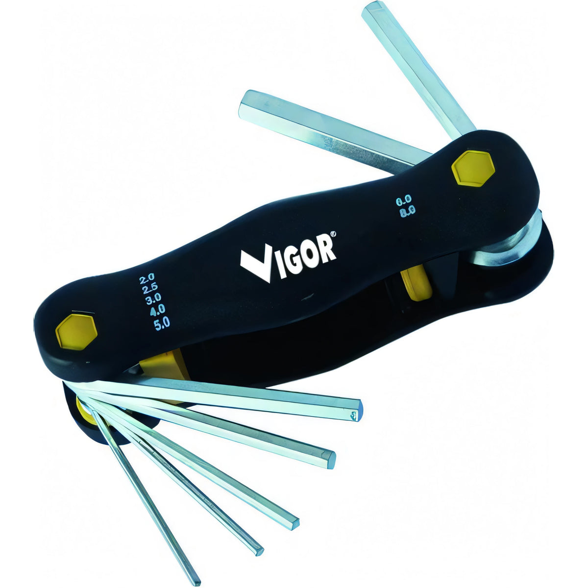 Set chiavi a brugola Vigor esagonali magnetiche, 7 pezzi, 2-8 mm