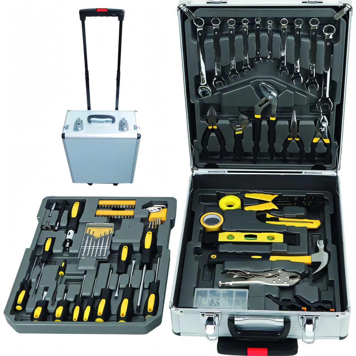 Set utensili Vigor VAU-V142 in trolley con ruote, 142 pezzi