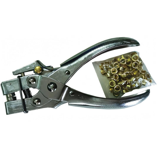 Pinza occhiellatrice e fustella Vigor con kit di 100 occhielli