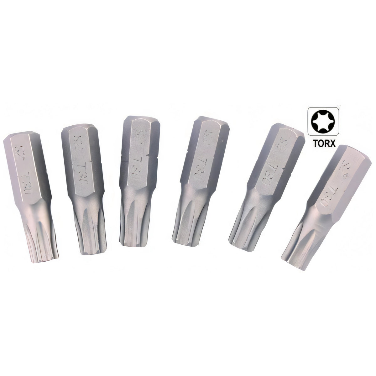 Set inserti per avvitatore Vigor Torx-TI pieni, TX-30, 25 mm, 6 pezzi