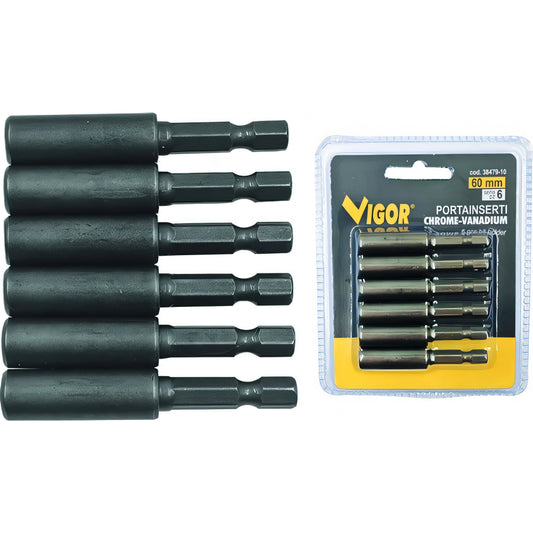 Set portainserti magnetici Vigor CRV, 6 pezzi