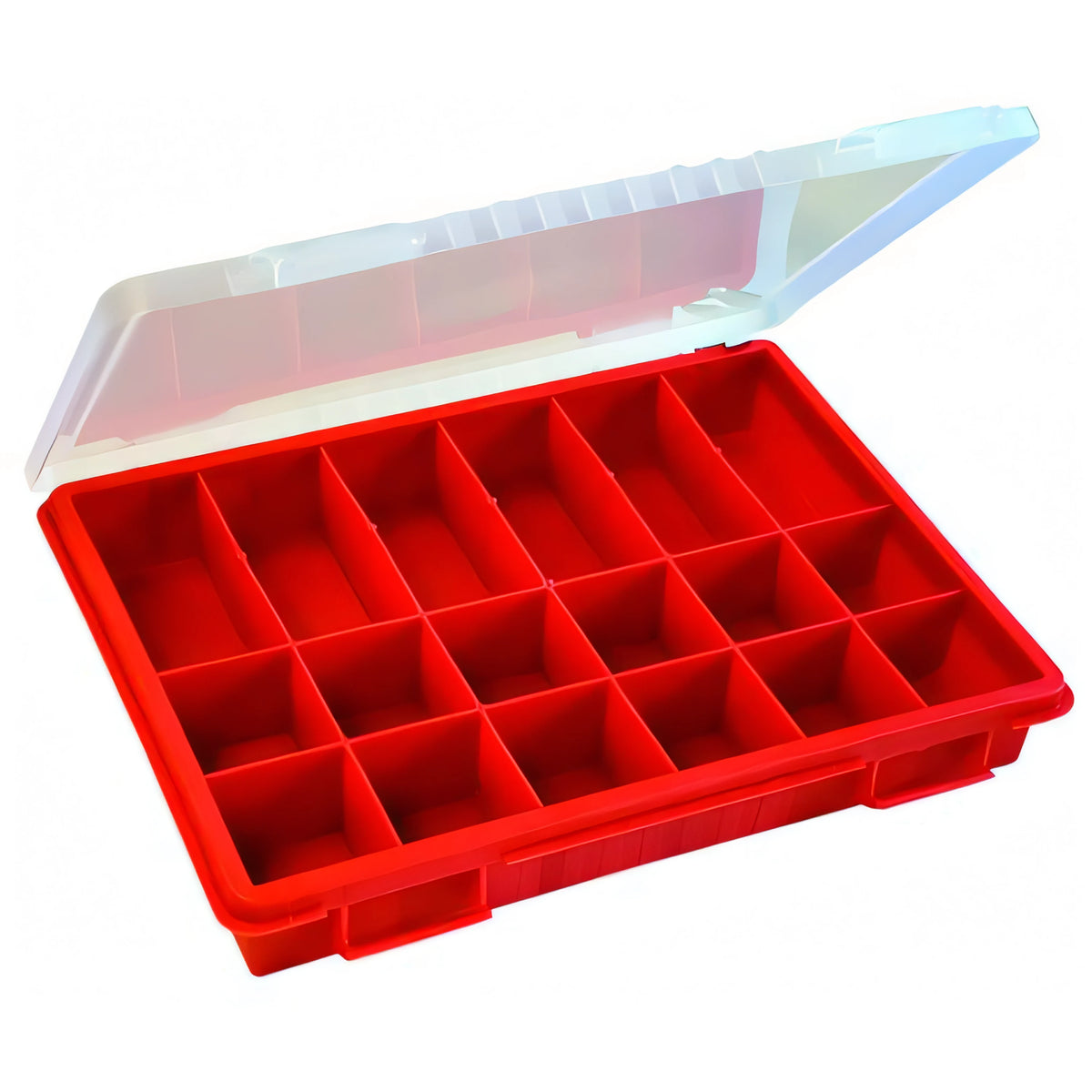 Cassettiera portaminuteria in plastica, 18 scomparti, 23x18 cm