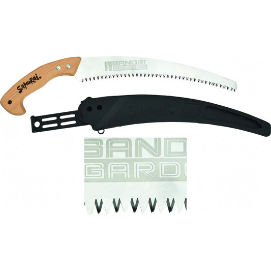 Segaccio da potatura Sandrigarden by Kanzawa SG-W330, lama fissa curva 330 mm, manico in legno con fodero