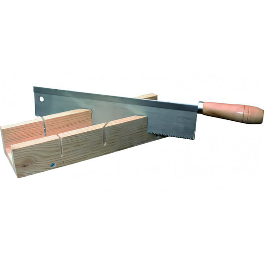 Cassetta tagliacornici Vigor con base in legno e sega, 300 mm