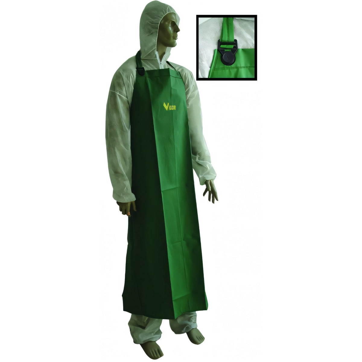 Grembiule da giardino Vigor in PVC pesante verde, 90x130 cm