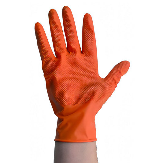Guanti monouso Vigor in nitrile arancio, confezione da 50, misura M
