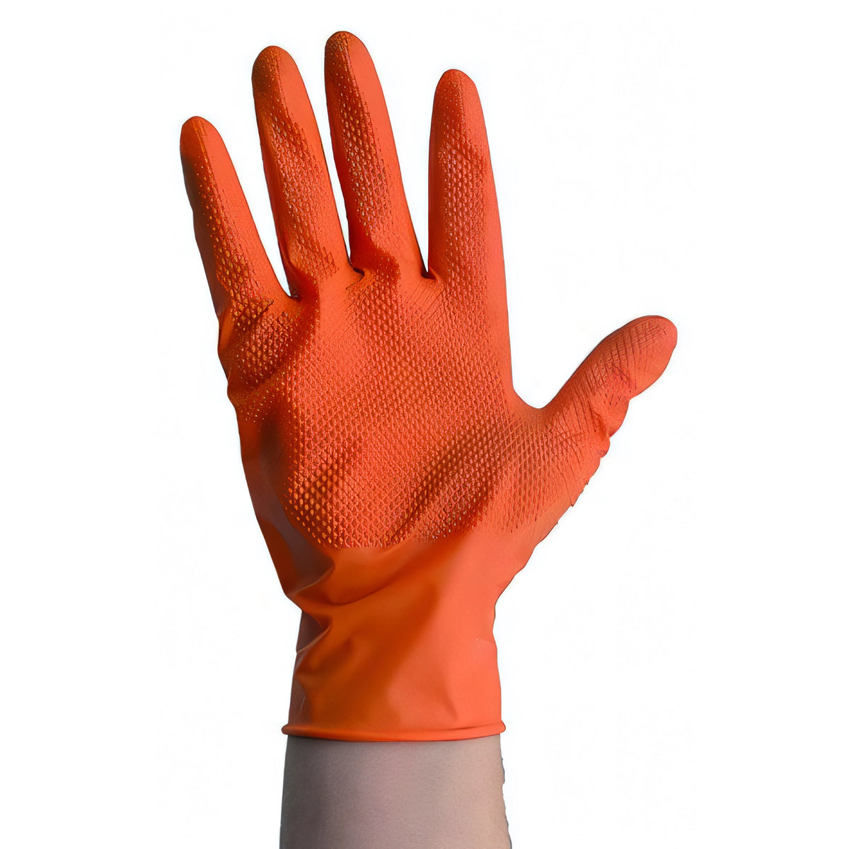 Guanti monouso Vigor in nitrile arancio, confezione da 50, misura XL