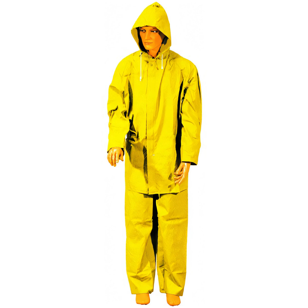 Impermeabile giacca e pantalone Vigor in PVC giallo, taglia XL