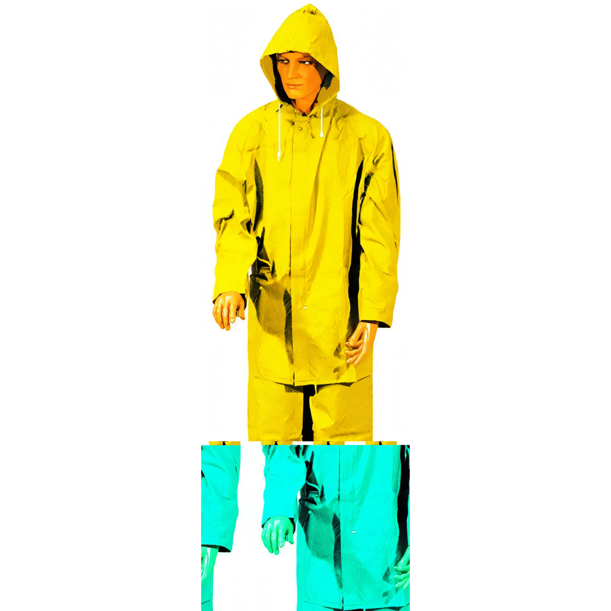 Impermeabile giacca e pantalone Vigor in PVC giallo, taglia XXL