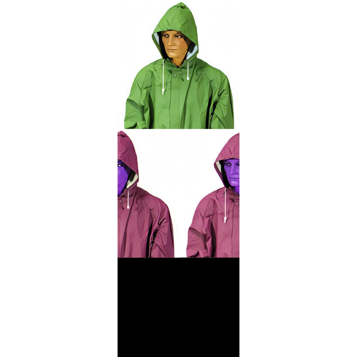 Impermeabile giacca e pantalone Vigor in PVC telato verde, taglia XL