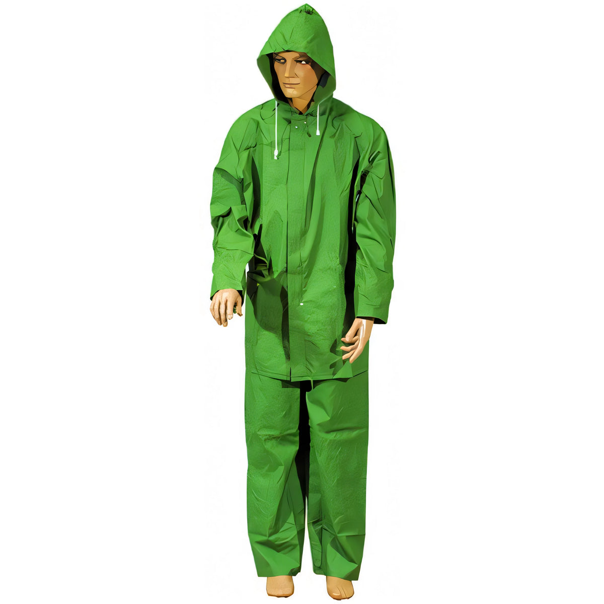 Impermeabile giacca e pantalone Vigor in PVC verde, taglia XXL