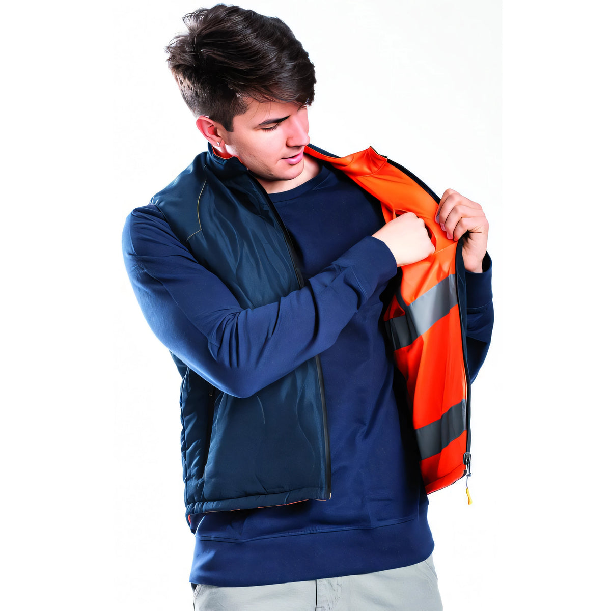 Gilet alta visibilità Rica Lewis reversibile blu/arancio, taglia L