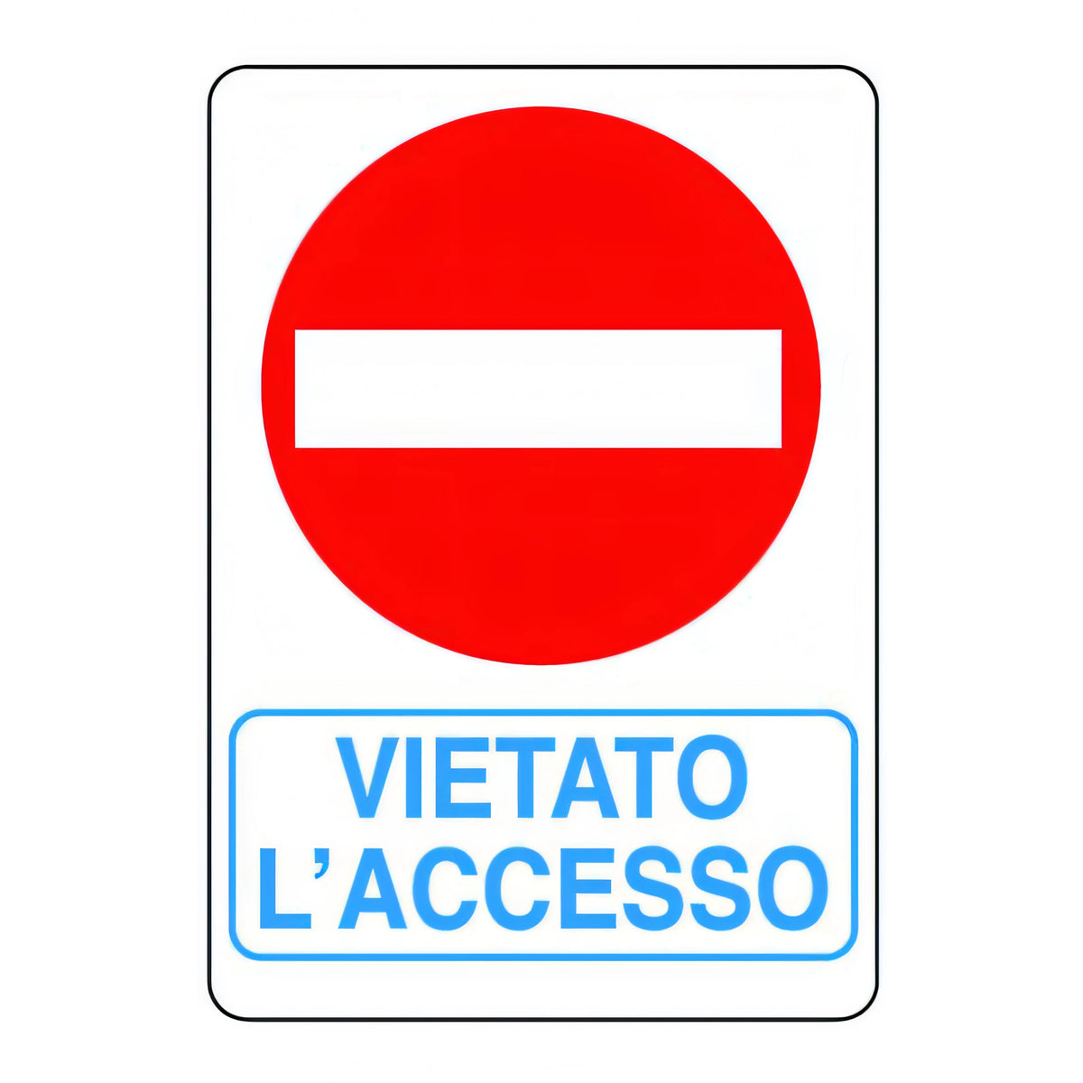 Cartello segnaletico in plastica, vietato l'accesso, 300x200 mm