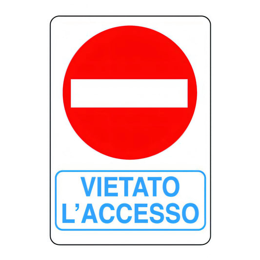 Cartello segnaletico in plastica, vietato l'accesso, 300x200 mm