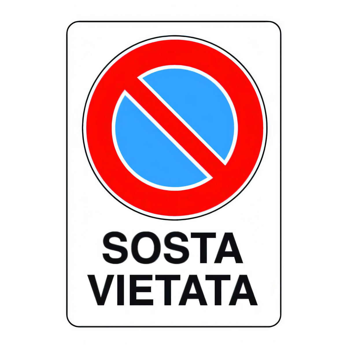 Cartello segnaletico in plastica, sosta vietata, 300x200 mm