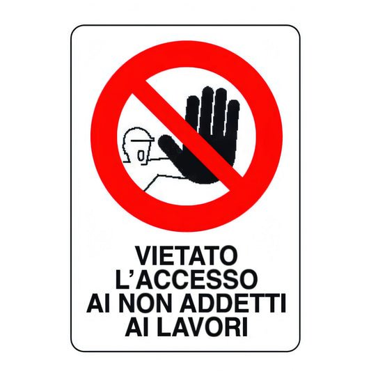 Cartello segnaletico in plastica, vietato ai non addetti ai lavori, 300x200 mm