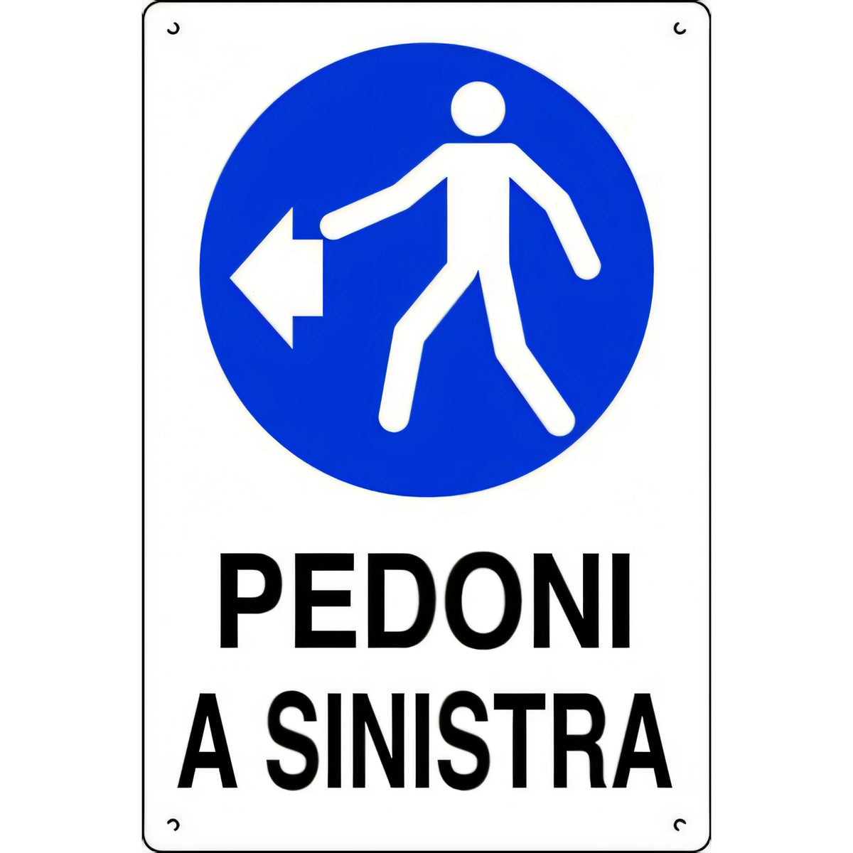 Cartello da cantiere in polionda, pedoni a sinistra, 60x40 cm