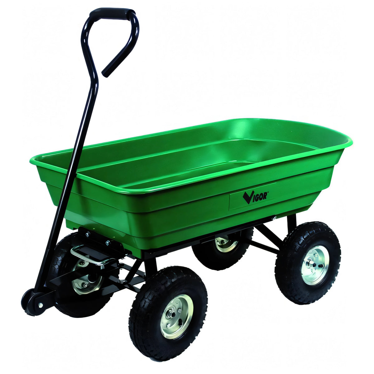Carrello a 4 ruote Vigor Argo con vasca in PP ribaltabile