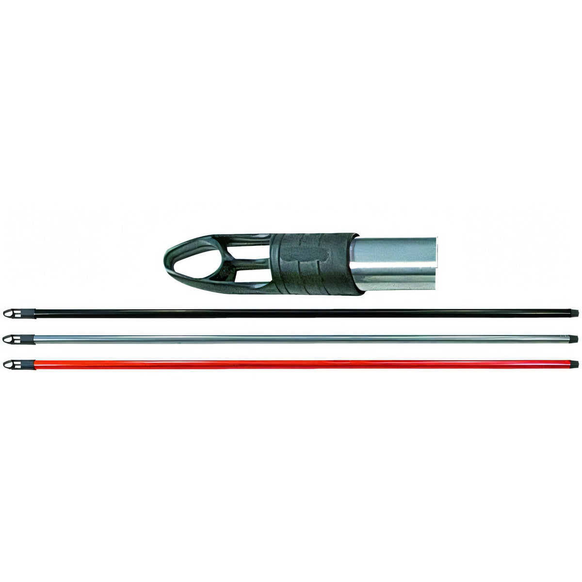 Manico per scopa Blinky in ferro verniciato argento, con filetto universale, 130 cm