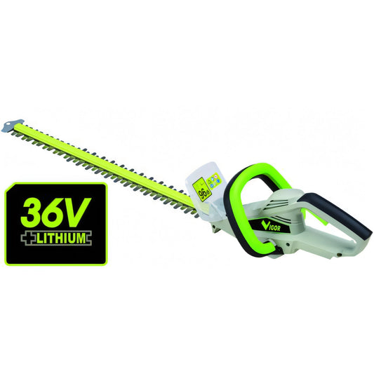 Tagliasiepi a batteria Vigor VXS-36560 litio 36V, lama doppia 56 cm