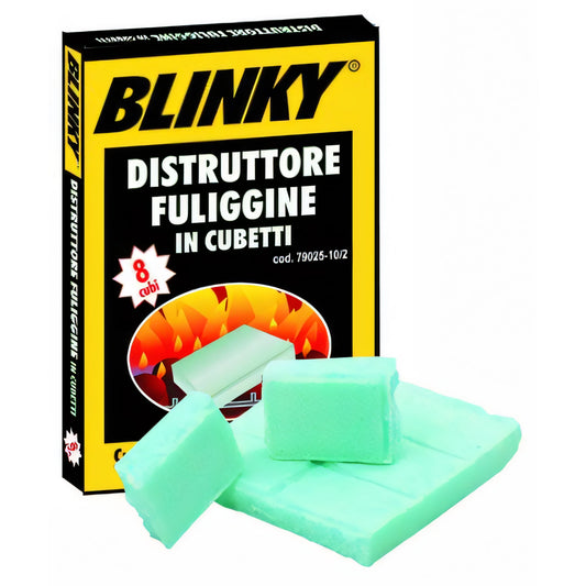 Distruttore di fuliggine Blinky per stufe a carbone e legna, confezione da 8 cubetti