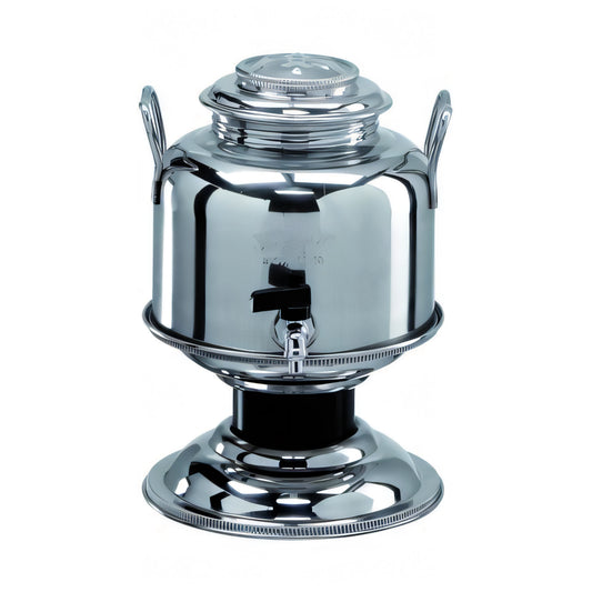 Contenitore per olio in acciaio inox 18/10 Jolly da 5 litri con rubinetto a leva e supporto