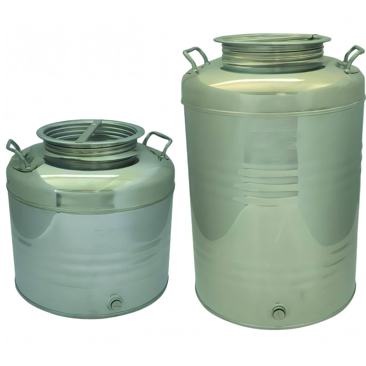 Contenitore per olio in acciaio inox Il Fusto con tappo a vite e maniglie laterali