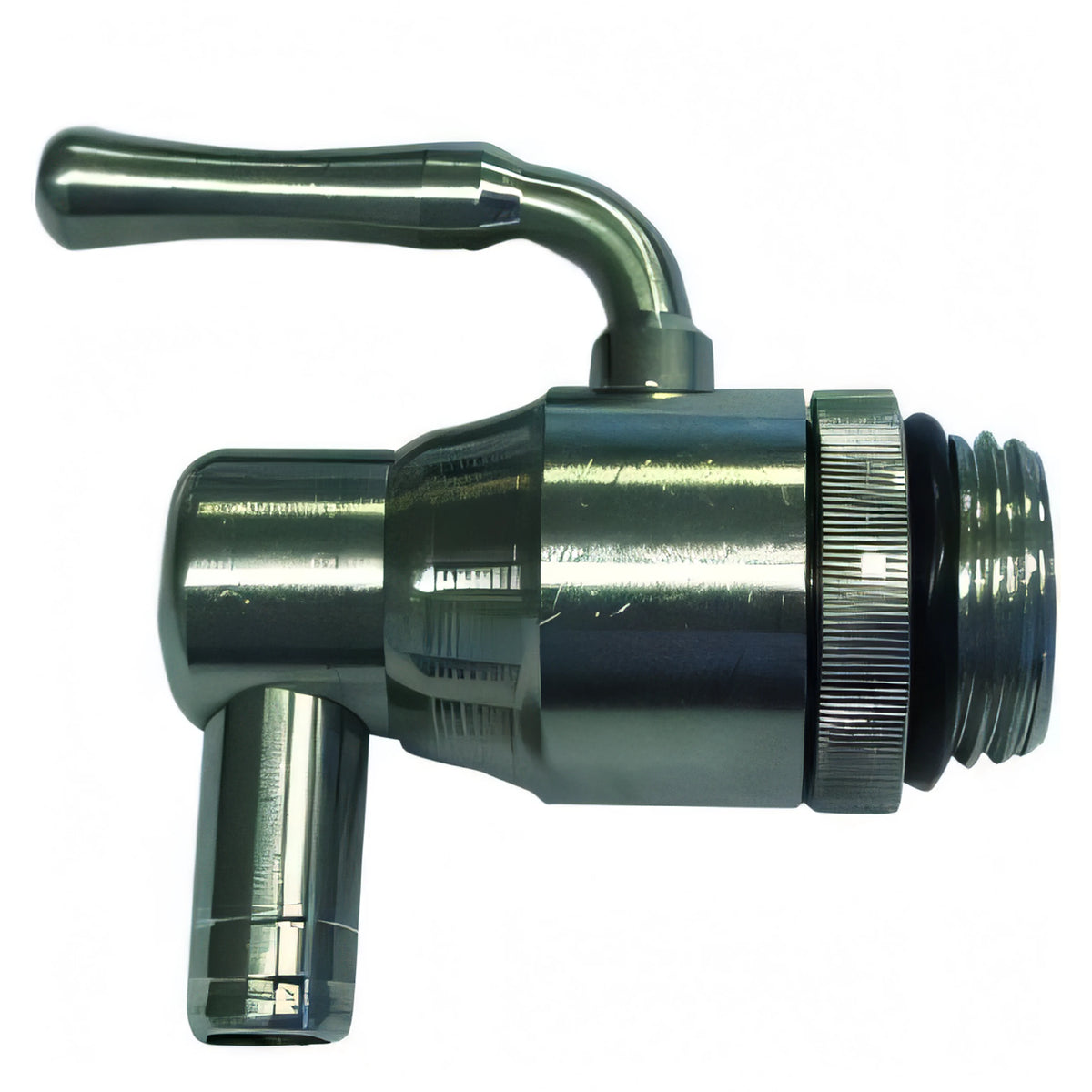 Rubinetto a sfera in acciaio inox con bocchello antigoccia, attacco 1/2 pollice