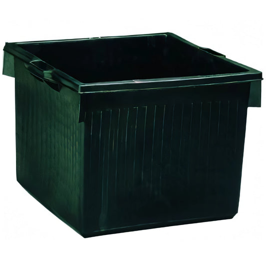 Cesta quadra nera in plastica da 50 litri, 45x45 cm